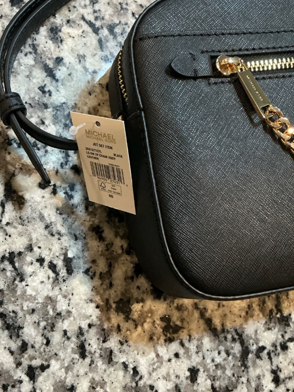 MICHAEL KORS Jet Set Zip Chain Black Saffiano Leather Crossbody Bag NEW w/ TAG - Picture 4 of 4